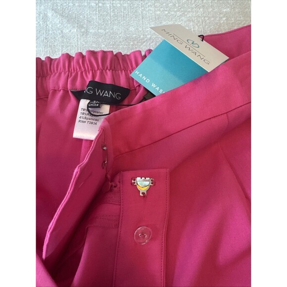 NWT Ming Wang Wide Leg Hot Pink Lightweight Silky Feel Dress Pants Women’s Sz XL - Picture 12 of 16